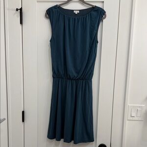 Garnet Hill sleeveless blue midi dress, size M